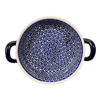 A picture of a Polish Pottery Small Round Casserole (Riptide) | Z153T-63 as shown at PolishPotteryOutlet.com/products/small-round-casserole-w-handles-riptide-z153t-63