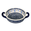 Polish Pottery Small Round Casserole W/Handles (Lily of the Valley) | Z153T-ASD at PolishPotteryOutlet.com