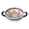 Polish Pottery Small Round Casserole (Floral Symmetry) | Z153T-DH18 at PolishPotteryOutlet.com