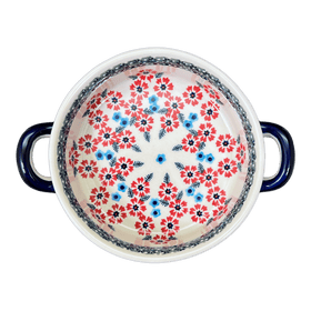 Polish Pottery Small Round Casserole (Floral Symmetry) | Z153T-DH18 Additional Image at PolishPotteryOutlet.com