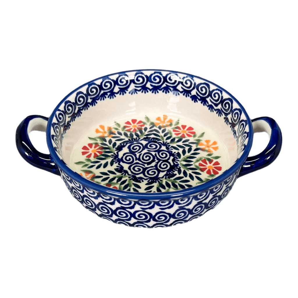 Polish Pottery Loaf Pan 8 8 Blue Wildflower Meadow Theme UNIKAT —  PolishPotteryOnline