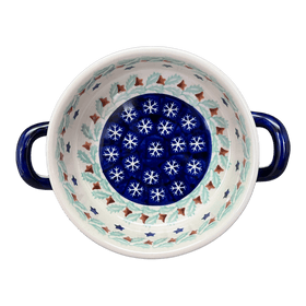 Polish Pottery Small Round Casserole (Starry Wreath) | Z153T-PZG Additional Image at PolishPotteryOutlet.com