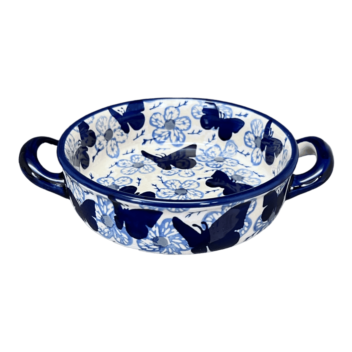 Casserole, Round, Small, 5" x 7.5" in "Blue Butterfly" by Manufaktura | Z153U-AS58