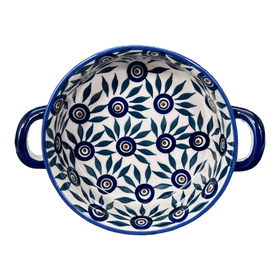 Polish Pottery Small Round Casserole (Peacock Parade) | Z153U-AS60 Additional Image at PolishPotteryOutlet.com