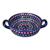 Polish Pottery Small Round Casserole (Rings of Flowers) | Z153U-DH17 at PolishPotteryOutlet.com