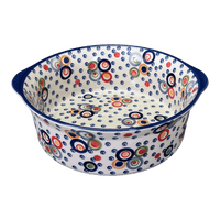 A picture of a Polish Pottery 10" Deep Round Baker (Bubble Machine) | Z155M-AS38 as shown at PolishPotteryOutlet.com/products/deep-round-baker-bubble-machine-z155m-as38