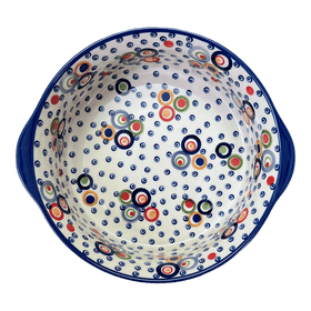 Polish Pottery 10" Deep Round Baker (Bubble Machine) | Z155M-AS38 Additional Image at PolishPotteryOutlet.com