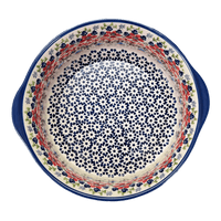 A picture of a Polish Pottery 10" Deep Round Baker (Stellar Celebration) | Z155S-P309 as shown at PolishPotteryOutlet.com/products/deep-round-baker-stellar-celebration-z155s-p309