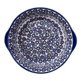 Polish Pottery 10" Deep Round Baker (Field of Daisies) | Z155S-S001 Additional Image at PolishPotteryOutlet.com