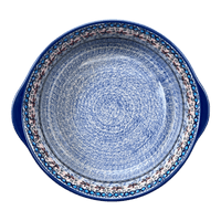A picture of a Polish Pottery 10" Deep Round Baker (Lilac Fields) | Z155S-WK75 as shown at PolishPotteryOutlet.com/products/deep-round-baker-lilac-fields-z155s-wk75