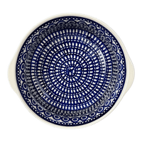 A picture of a Polish Pottery 10" Deep Round Baker (Gothic) | Z155T-13 as shown at PolishPotteryOutlet.com/products/deep-round-baker-gothic-z155t-13