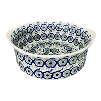 A picture of a Polish Pottery 10" Deep Round Baker (Green Tea Garden) | Z155T-14 as shown at PolishPotteryOutlet.com/products/deep-round-baker-green-tea-garden-z155t-14