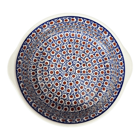 Polish Pottery 10" Deep Round Baker (Chocolate Drop) | Z155T-55 Additional Image at PolishPotteryOutlet.com
