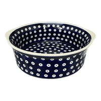 A picture of a Polish Pottery 10" Deep Round Baker (Dot to Dot) | Z155T-70A as shown at PolishPotteryOutlet.com/products/deep-round-baker-dot-to-dot-z155t-70a
