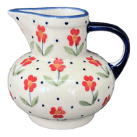 A picture of a Polish Pottery Big Belly Creamer (Simply Beautiful) | D008T-AC61 as shown at PolishPotteryOutlet.com/products/big-belly-creamer-simply-beautiful-d008t-ac61