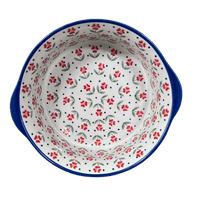 A picture of a Polish Pottery 10" Deep Round Baker (Simply Beautiful) | Z155T-AC61 as shown at PolishPotteryOutlet.com/products/deep-round-baker-simply-beautiful-z155t-ac61