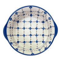 A picture of a Polish Pottery Baker, Round, Deep, 10" in "Diamond Quilt" by Manufaktura | Z155U-AS67 as shown at PolishPotteryOutlet.com/products/deep-round-baker-diamond-quilt-z155u-as67