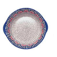 A picture of a Polish Pottery 10" Deep Round Baker (Falling Petals) | Z155U-AS72 as shown at PolishPotteryOutlet.com/products/deep-round-baker-falling-petals-z155u-as72