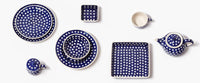A picture of a Polish Pottery 4.5" Bowl (Dot to Dot) | M082T-70A as shown at PolishPotteryOutlet.com/products/45-bowls-dot-to-dot