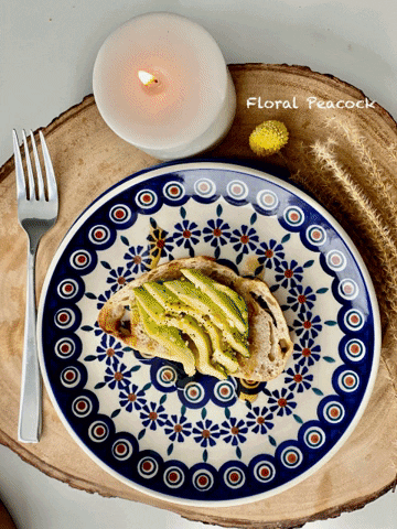 Plate, Round, Salad, 8.5" in "Floral Peacock" by Manufaktura | T134T-54KK