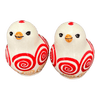 Polish Pottery Salt and Pepper Birds (Psychedelic Swirl) | S087M-CMZK at PolishPotteryOutlet.com