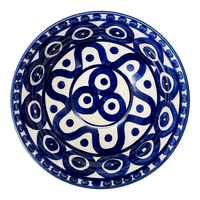 A picture of a Polish Pottery 6.75" Bowl (Polish Doodle) | M090U-99 as shown at PolishPotteryOutlet.com/products/6-75-bowl-polish-doodle-m090u-99