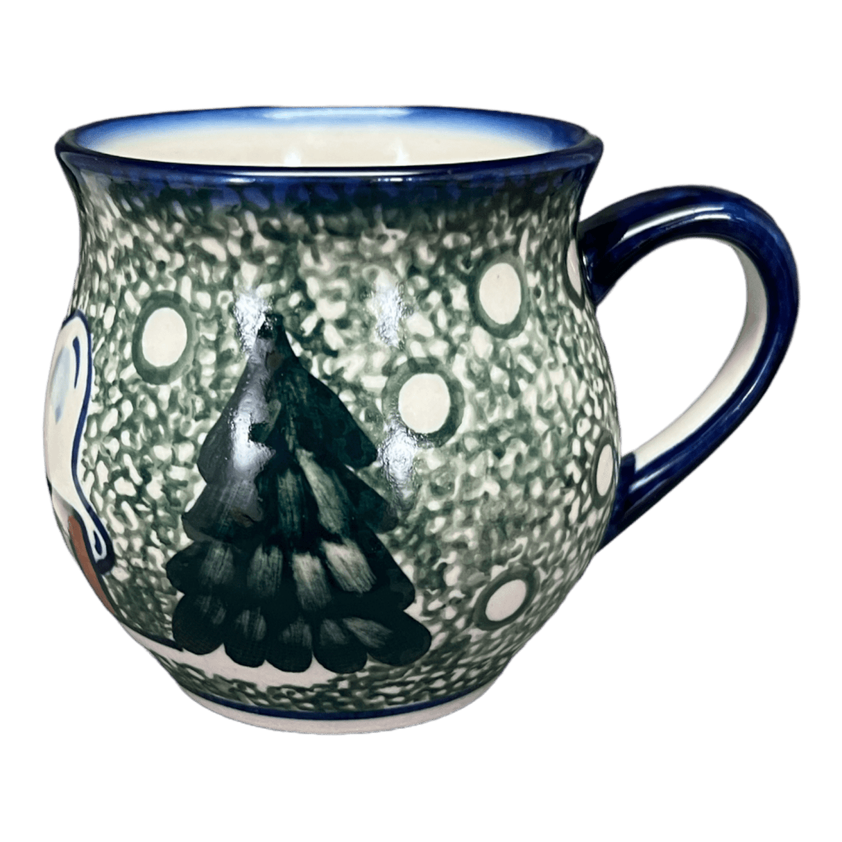 Mug, Belly Mug, 8 oz Small, WR (WR14N) in "Winter Cabin" by W.R. Ceramika | WR14N-AB1