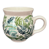 Mug, Belly Mug, 16 oz Large in "Scattered Ferns" by Manufaktura | K068S-GZ39