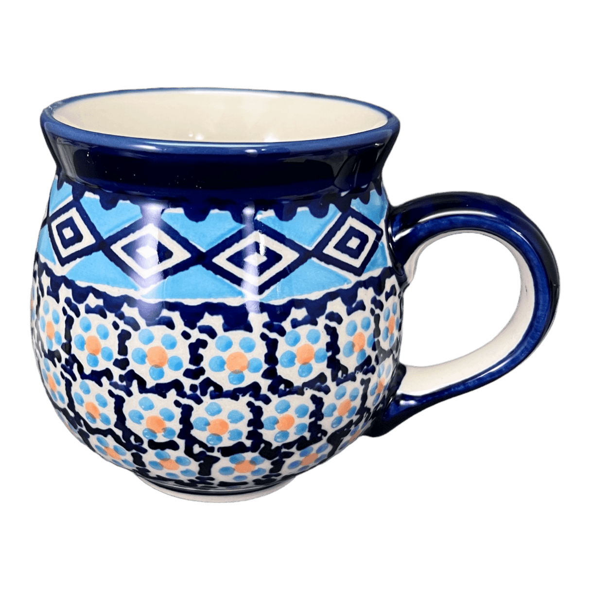 Mug, Belly Mug, 10oz Medium in "Blue Diamond" by Manufaktura | K090U-DHR