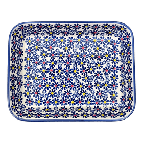 Polish Pottery 8"x10" Rectangular Baker (Field of Daisies) | P103S-S001 Additional Image at PolishPotteryOutlet.com