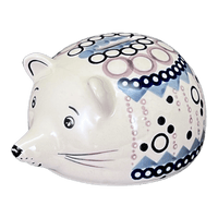 A picture of a Polish Pottery Hedgehog Bank (Bubble Blast) | S005U-IZ23 as shown at PolishPotteryOutlet.com/products/hedgehog-bank-bubble-blast-s005u-iz23