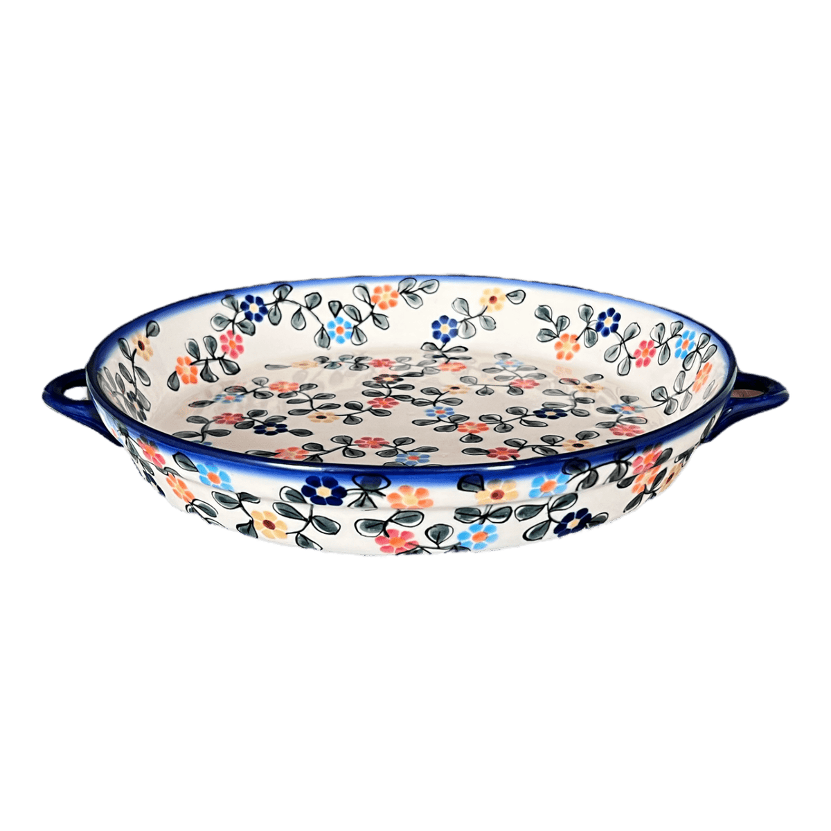 Casserole, Round Dish Handles, 11", WR (WR52C) in "Rainbow Shower" by W.R. Ceramika | WR52C-NP18