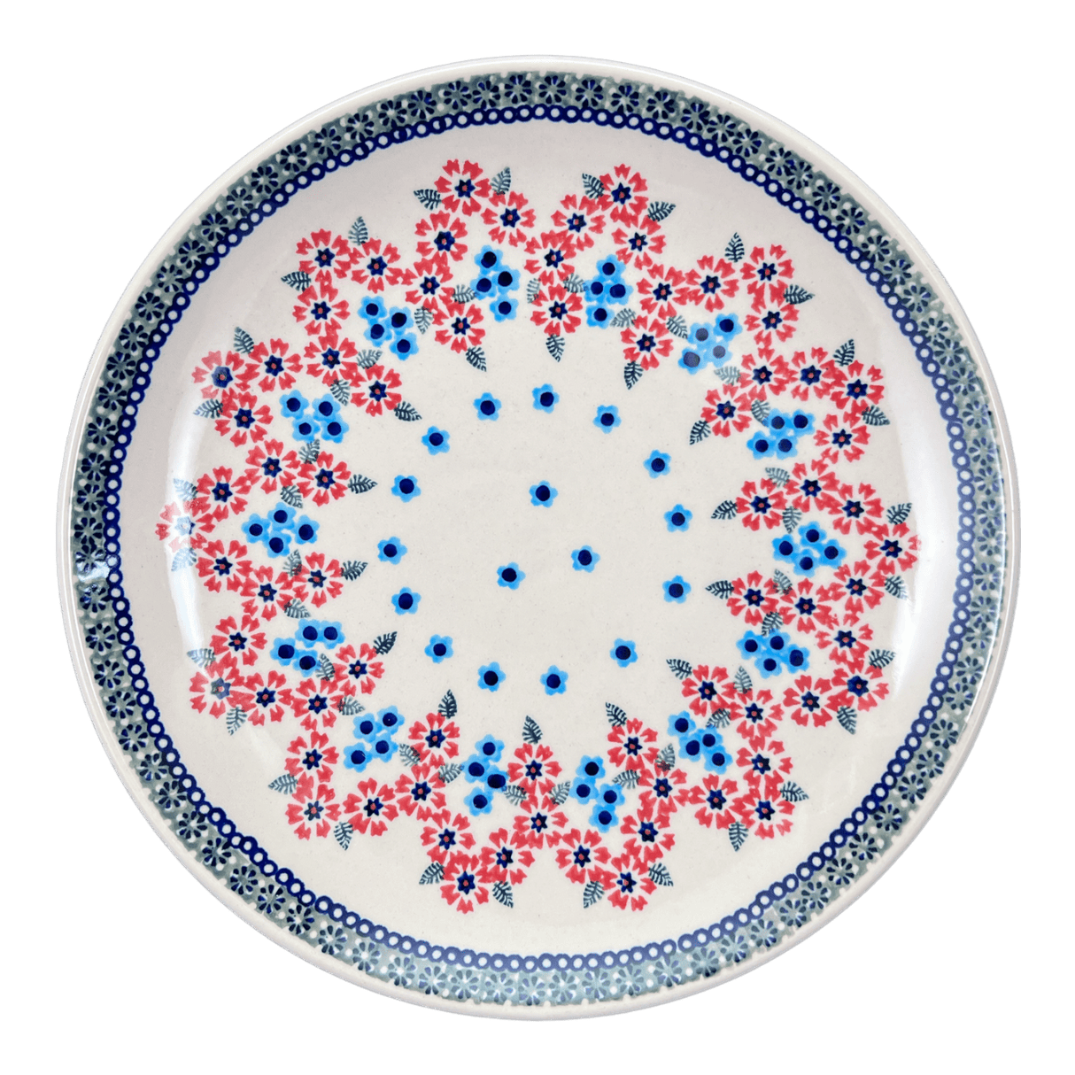 Plate, Round, Dinner, 10" in "Floral Symmetry" by Manufaktura | T132T-DH18