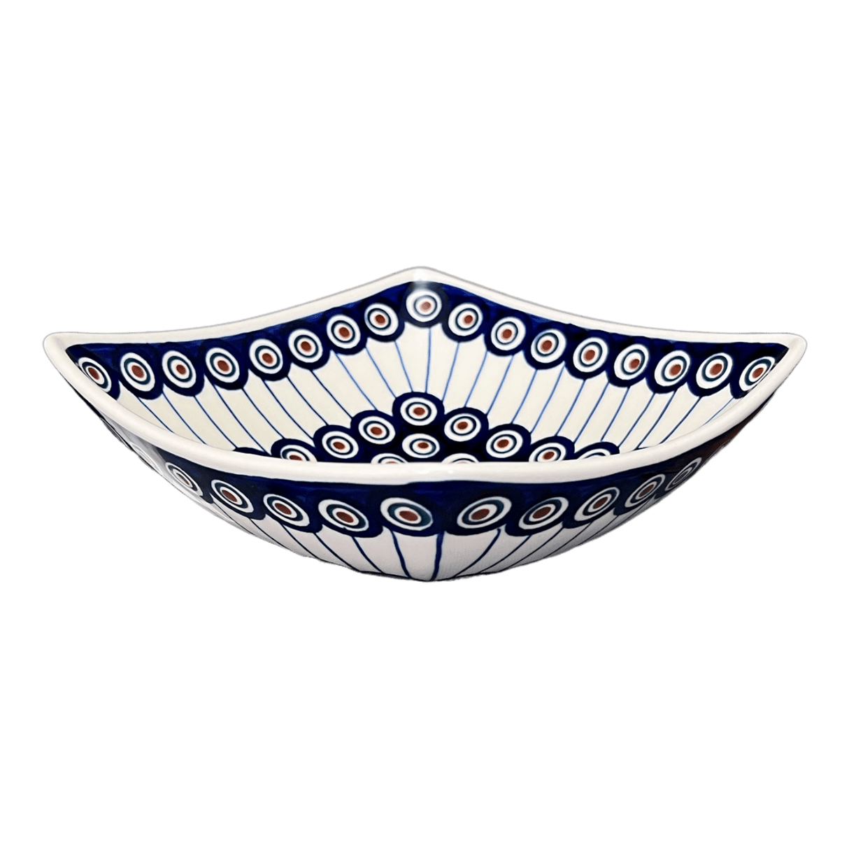 Bowl, Square, Nut, Medium, 7.75" in "Peacock in Line" by Manufaktura | M113T-54A