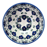 A picture of a Polish Pottery Deep 8.5" Bowl (Blue Tethered Blossoms) | NDA192-4 as shown at PolishPotteryOutlet.com/products/deep-8-5-bowl-blue-tethered-blossoms-nda192-4