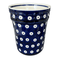 A picture of a Polish Pottery Large Ridged Tumbler (Dot to Dot) | NDA345-22 as shown at PolishPotteryOutlet.com/products/large-ridged-tumbler-dot-to-dot-nda345-22
