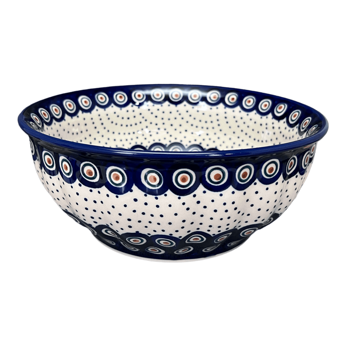 Bowl, Round, 9" Bowl in "Peacock Dot" by Manufaktura | M086U-54K