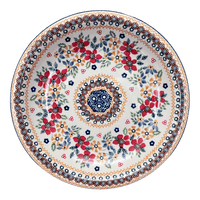 A picture of a Polish Pottery 9.25" Pasta Bowl (Ruby Duet) | T159S-DPLC as shown at PolishPotteryOutlet.com/products/9-25-pasta-bowl-ruby-duet-t159s-dplc