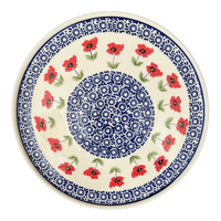 A picture of a Polish Pottery 9.5" Round Tray (Poppy Garden) | T116T-EJ01 as shown at PolishPotteryOutlet.com/products/9-5-round-tray-poppy-garden-t116t-ej01