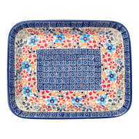 A picture of a Polish Pottery 8"x10" Rectangular Baker (Festive Flowers) | P103S-IZ16 as shown at PolishPotteryOutlet.com/products/8x10-rectangular-baker-festive-flowers-p103s-iz16