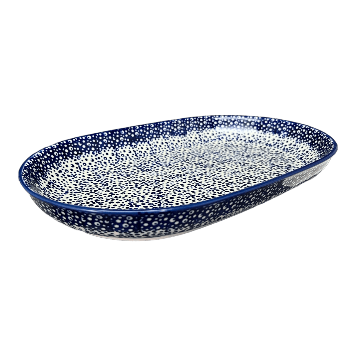 Plate, Roaster, Oval, 7"x11" in "Sea Foam" by Manufaktura | P099T-MAGM