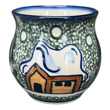 Mug, Belly Mug, 8 oz Small, WR (WR14N) in "Winter Cabin" by W.R. Ceramika | WR14N-AB1