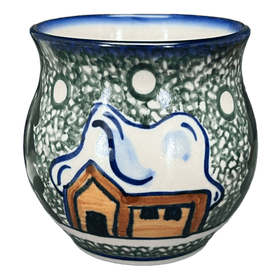 Polish Pottery Small Belly Mug (Winter Cabin) | WR14N-AB1 Additional Image at PolishPotteryOutlet.com