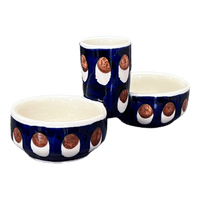 A picture of a Polish Pottery Salt & Pepper Cellar (Pheasant Feathers) | M067T-52 as shown at PolishPotteryOutlet.com/products/divided-salt-pepper-cellar-pheasant-feathers-m067t-52