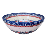 A picture of a Polish Pottery 6.75" Bowl (Daisy Chain) | M090U-ST as shown at PolishPotteryOutlet.com/products/6-75-bowl-daisy-chain-m090u-st
