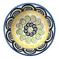 A picture of a Polish Pottery 3.5" Bowl (Hypnotic Night) | M081M-CZZC as shown at PolishPotteryOutlet.com/products/3-5-bowl-hypnotic-night-m081m-czzc