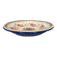 A picture of a Polish Pottery 9.25" Pasta Bowl (Ruby Duet) | T159S-DPLC as shown at PolishPotteryOutlet.com/products/9-25-pasta-bowl-ruby-duet-t159s-dplc