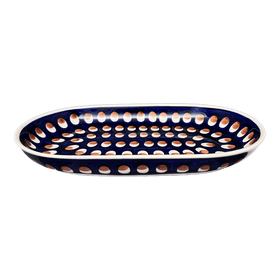 Polish Pottery 7"x11" Oval Roaster (Pheasant Feathers) | P099T-52 Additional Image at PolishPotteryOutlet.com