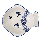 Platter, Fish-Shaped, Small in "Butterfly Garden" by Manufaktura | S014T-MOT1