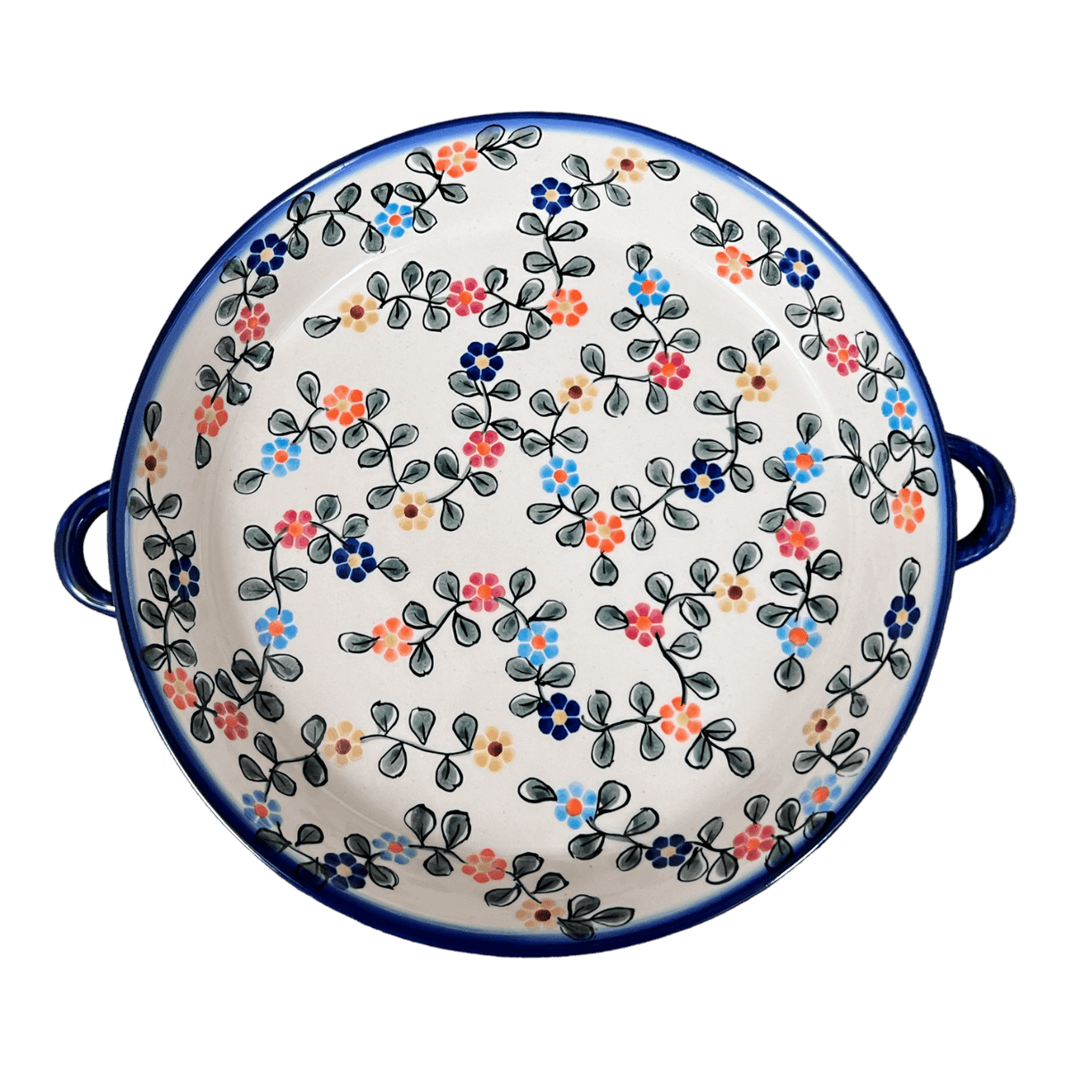 Casserole, Round Dish Handles, 11", WR (WR52C) in "Rainbow Shower" by W.R. Ceramika | WR52C-NP18
